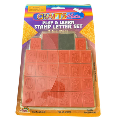 Crafts Mate Play & Learn Stamp Letter Set 2 Ink Pads 26 Stamps