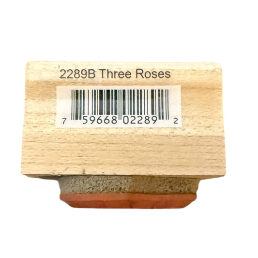 Penny Black 2001 Three Roses Flowers EUC 2289B Rubber Stamp
