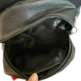Interior of black backpack