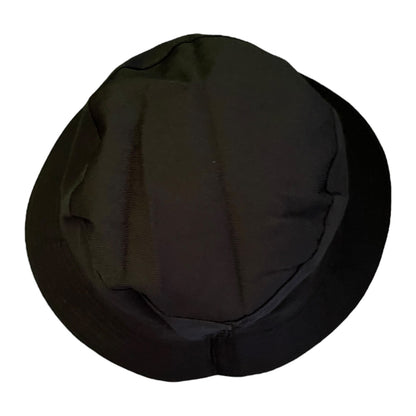 Black bucket hat top
