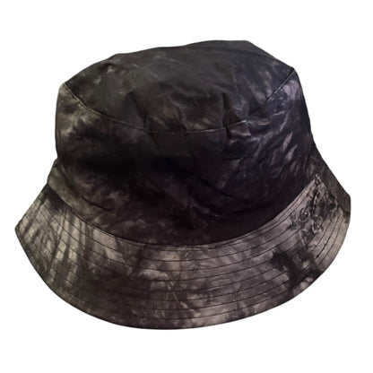 Black tie dye hat side view