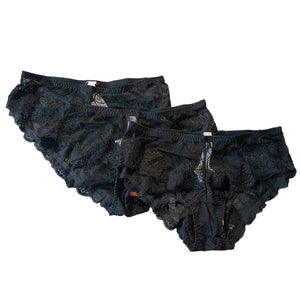 Front of black lace underwear