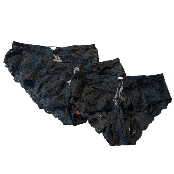 Front of black lace underwear