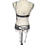 Black Lingerie Bra Panty Garter Belt & Stocking back