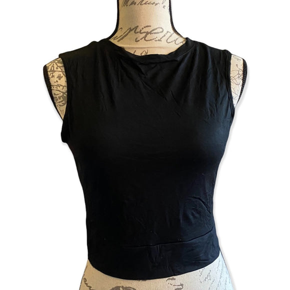 Front of black shirt