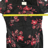 Bloomchic Black Floral Ruched Side Party Evening Dress pit to pit