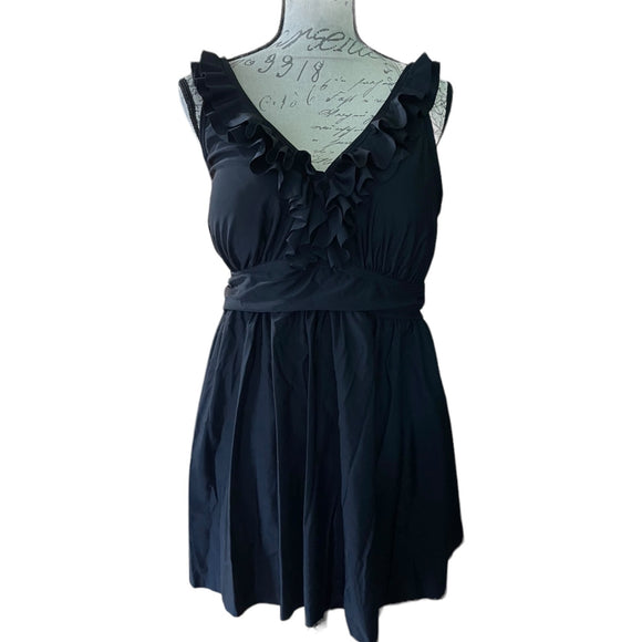 Front of black Bloomchic swimsuit