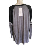 Bloomchic Gray Black Long Sleeve Shirt back