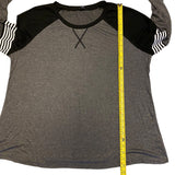 Bloomchic Gray Black Long Sleeve Shirt length