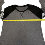 Bloomchic Gray Black Long Sleeve Shirt pit to pit