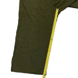 Inseam of green overalls