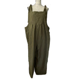 Front of green overalls