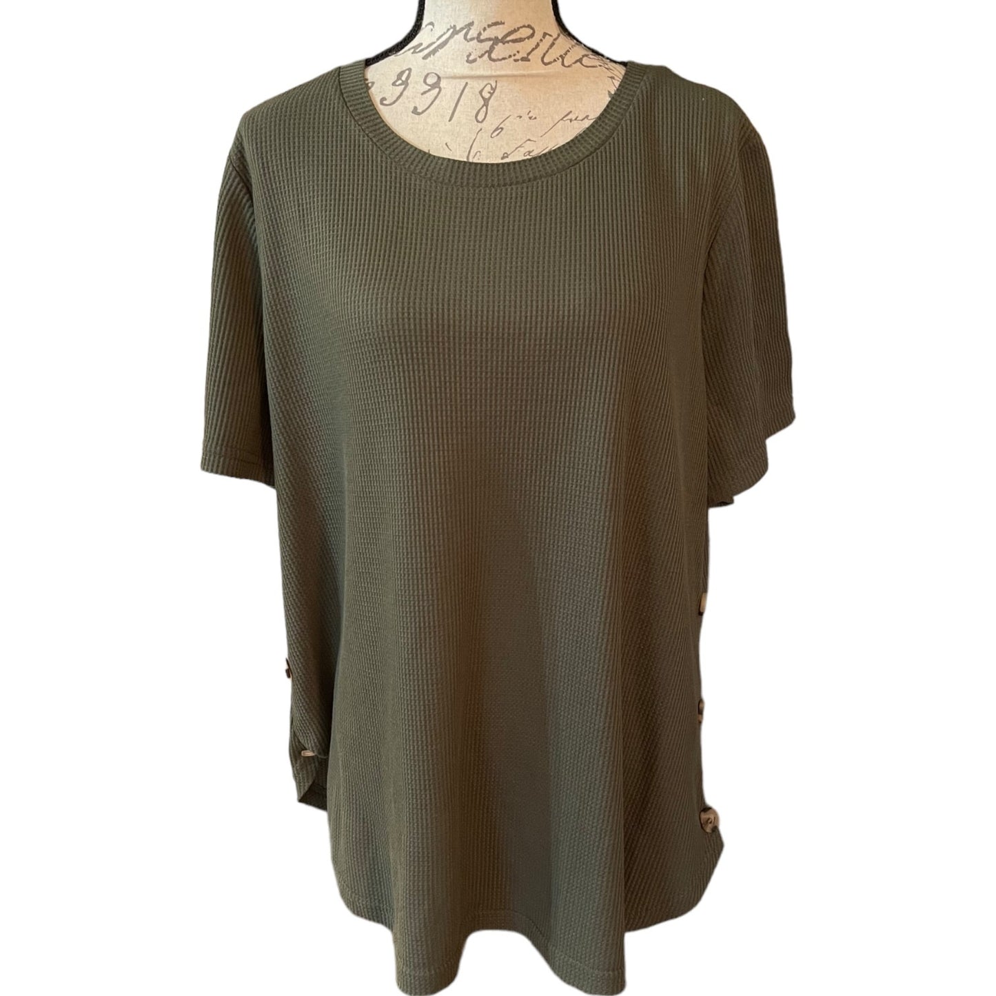 Front of green shirt