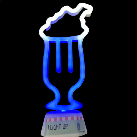 Front of lamp with light on