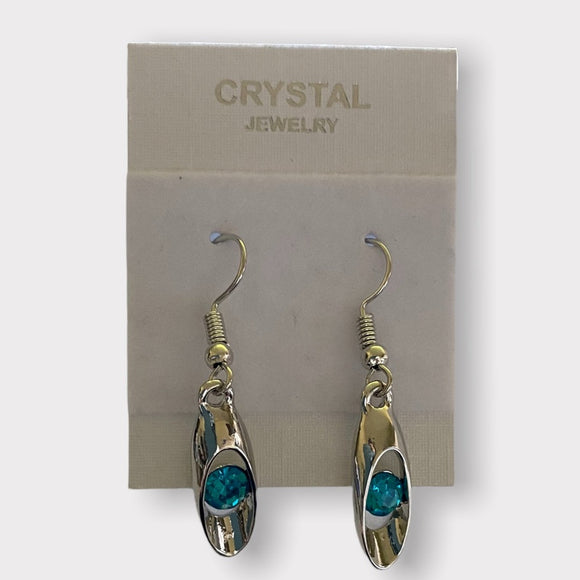 Silver and blue dangle earrings 1