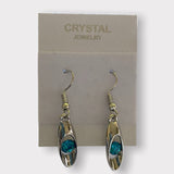 Silver and blue dangle earrings 1