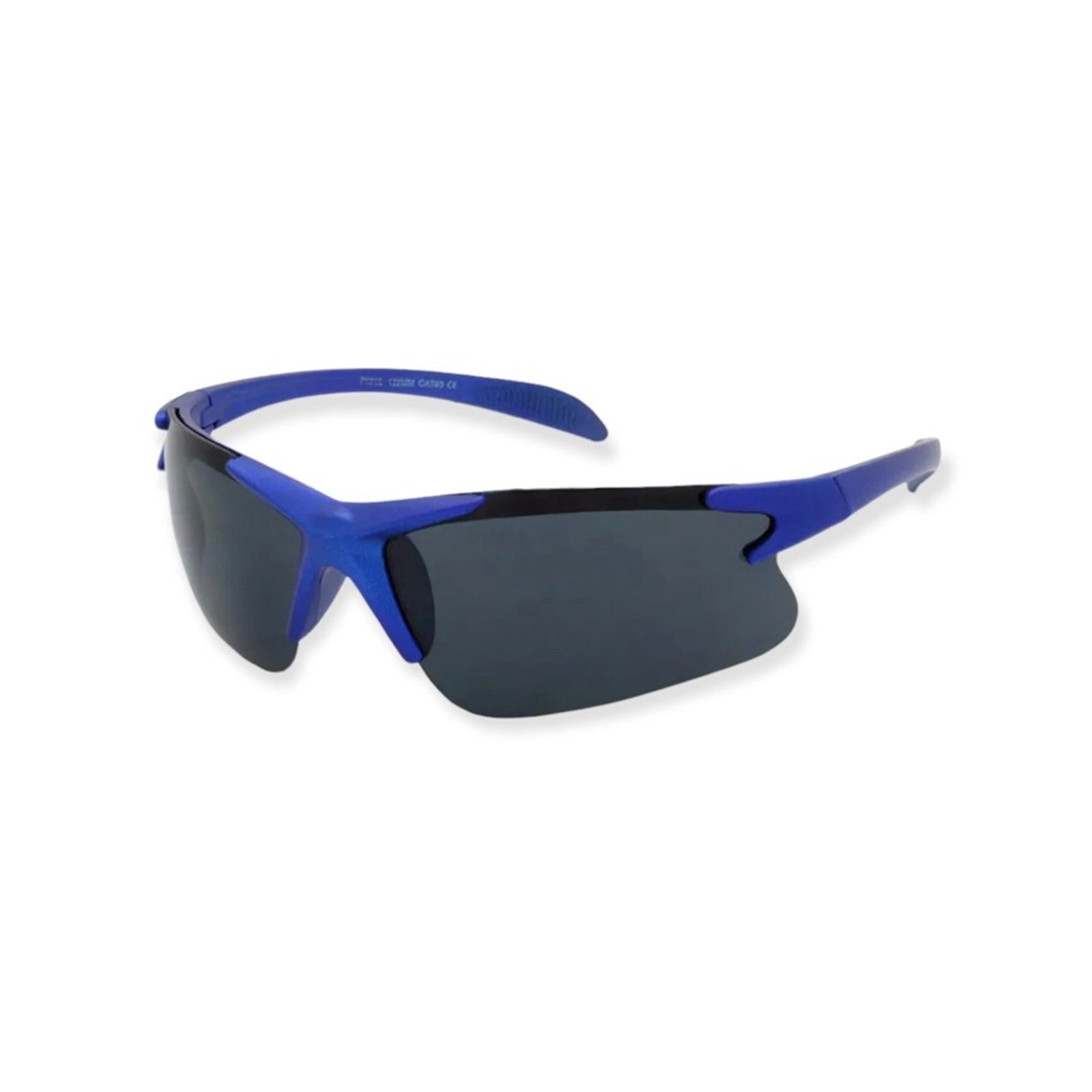 Blue and black sunglasses on a white background