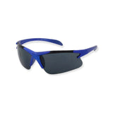 Blue and black sunglasses on a white background