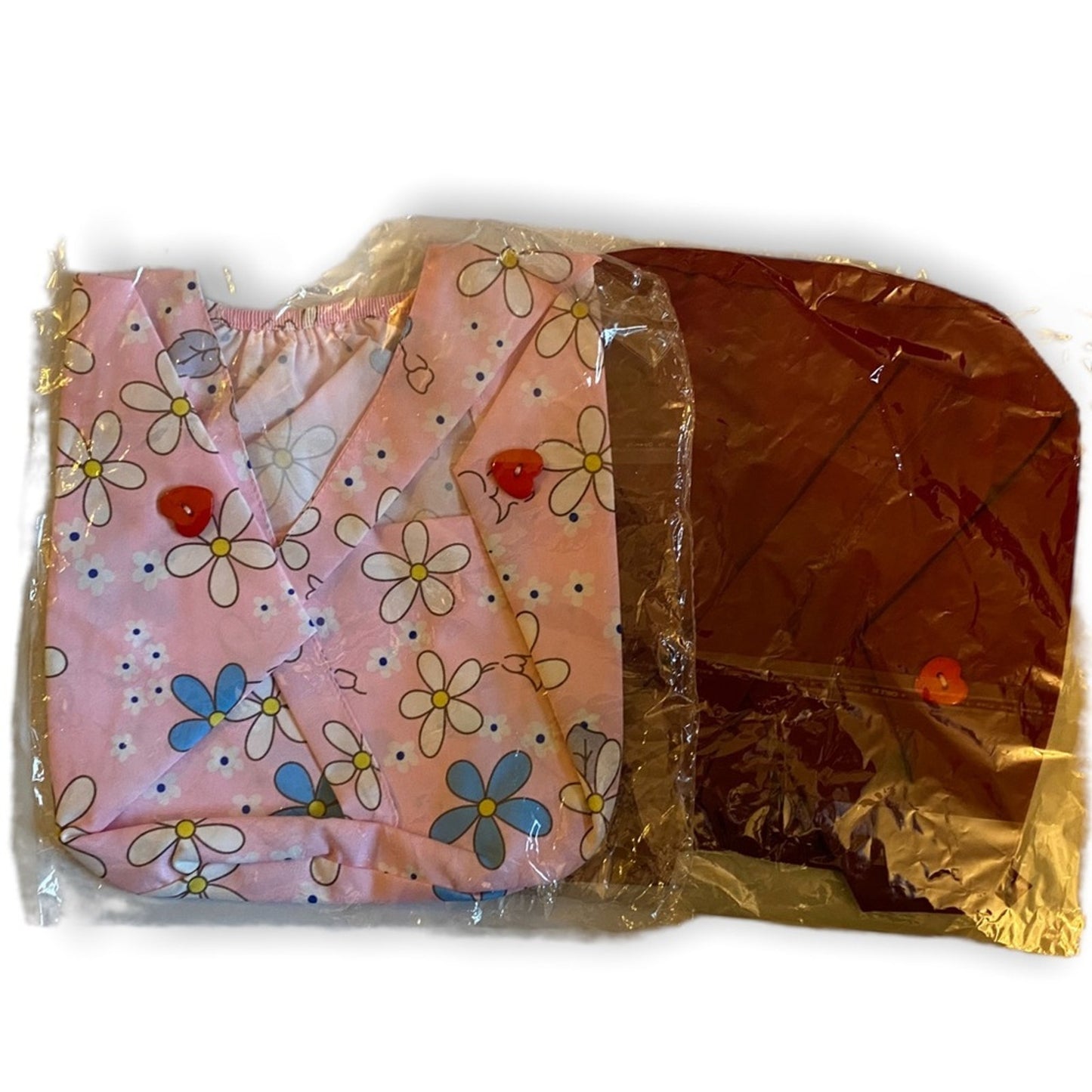 Pink and maroon medical cap