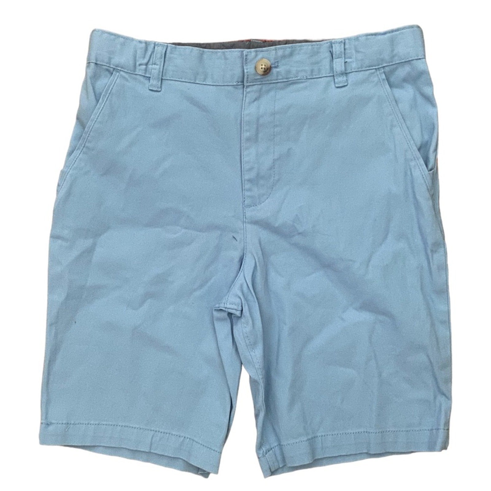 Front of Light blue shorts on a white background