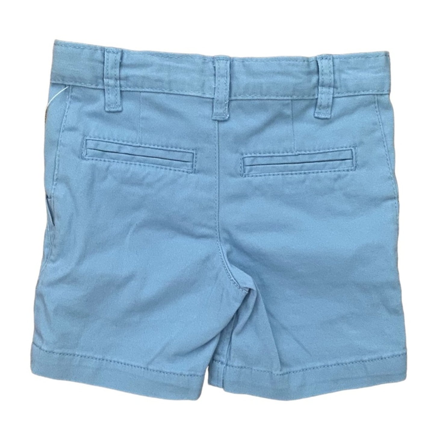 Back of Light blue shorts on a white background