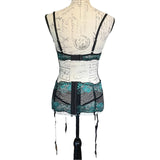 Lace lingerie set on a mannequin against a white background