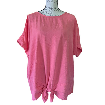 Front of shirt on a mannequin with a white background