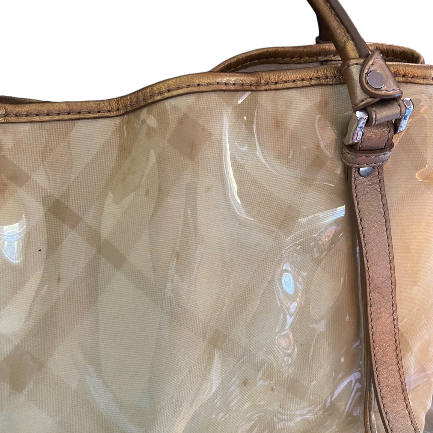 Close up on issue/spots on purse