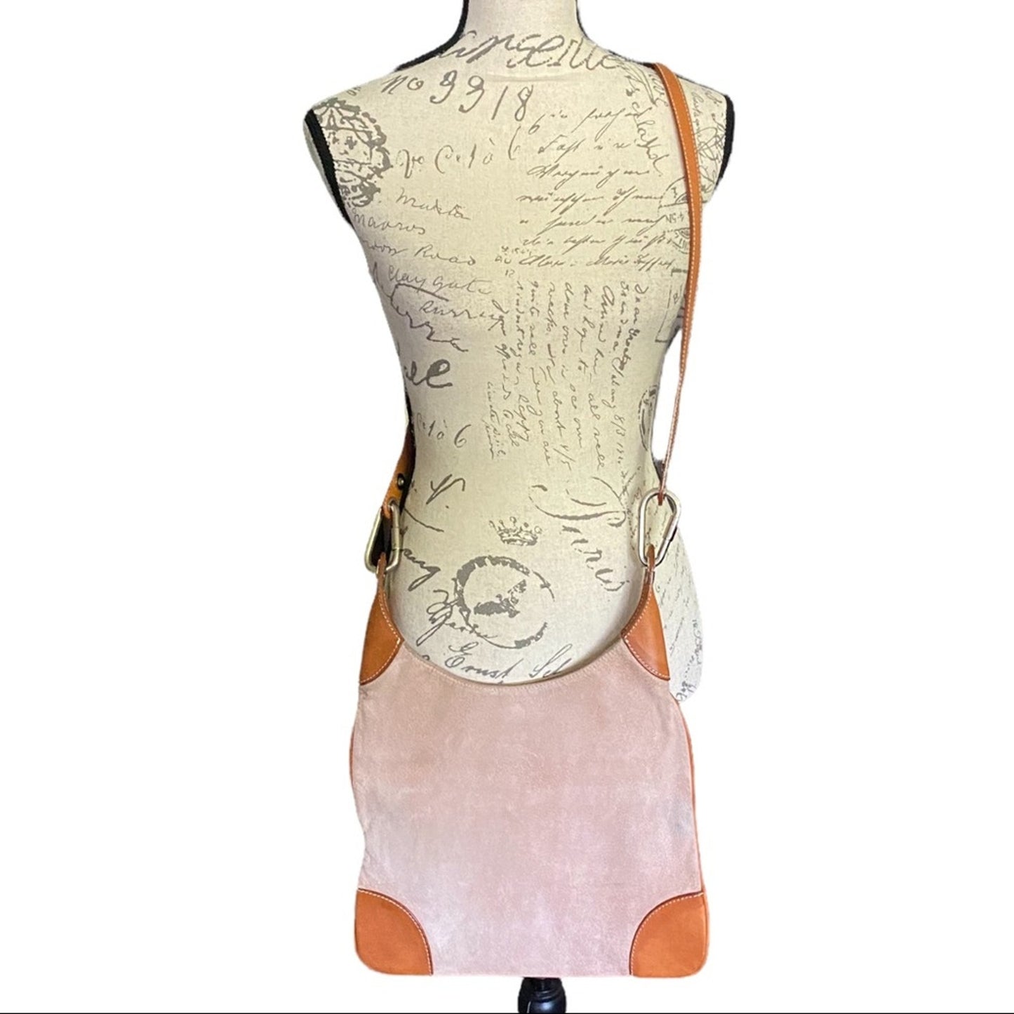 Front of pink Burberry crossbody purse