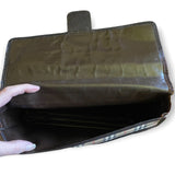 Interior of Burberry portfolio clutch