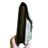 Side of of Burberry portfolio clutch 1