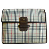 Front of Burberry portfolio clutch