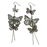 View 2 of silver butterfly earrings