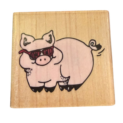 Rubber Stampede California Piggy Pig 096C Rubber Stamp