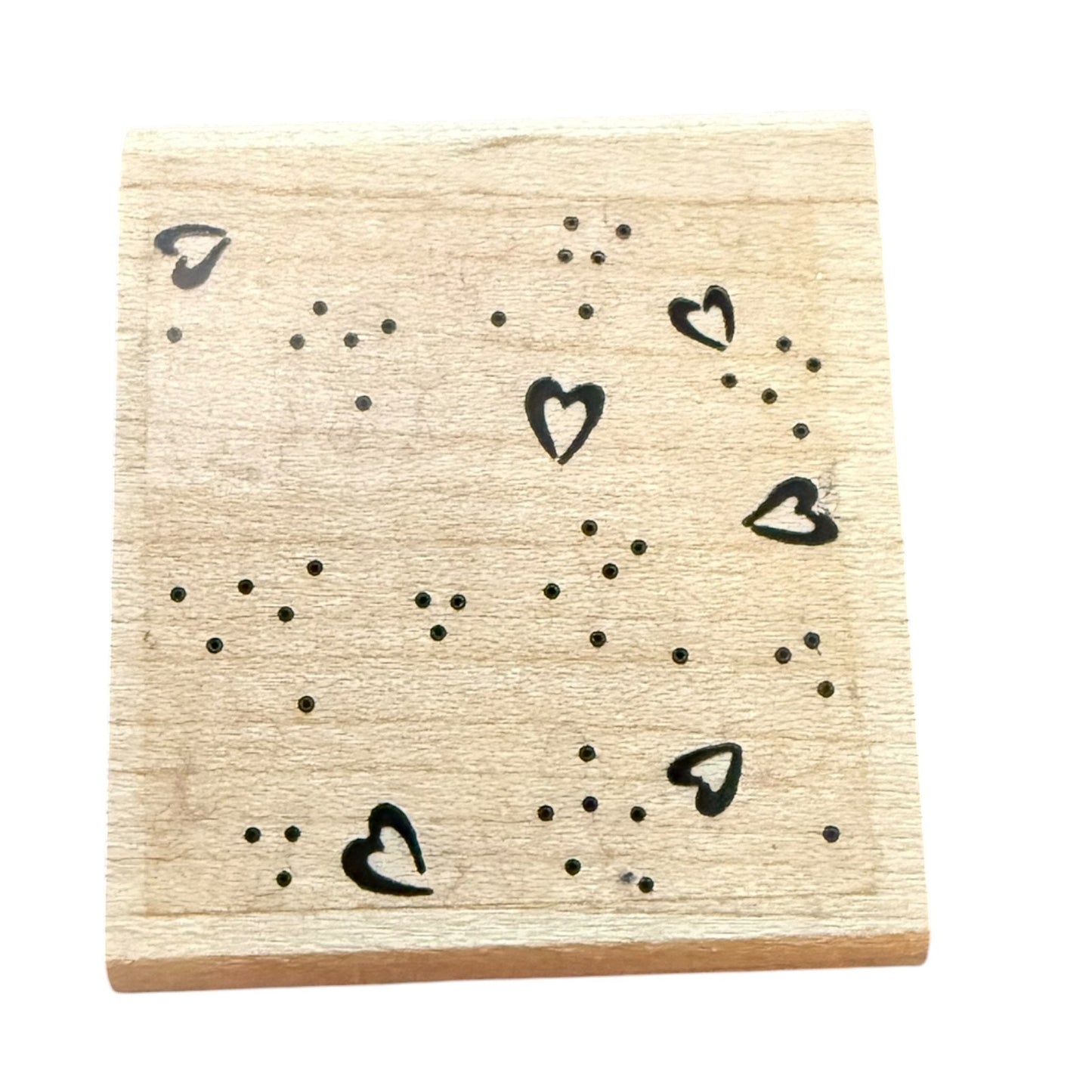 Stampin up! 2001 Beyond Basics Random Hearts Dots Rubber Stamp