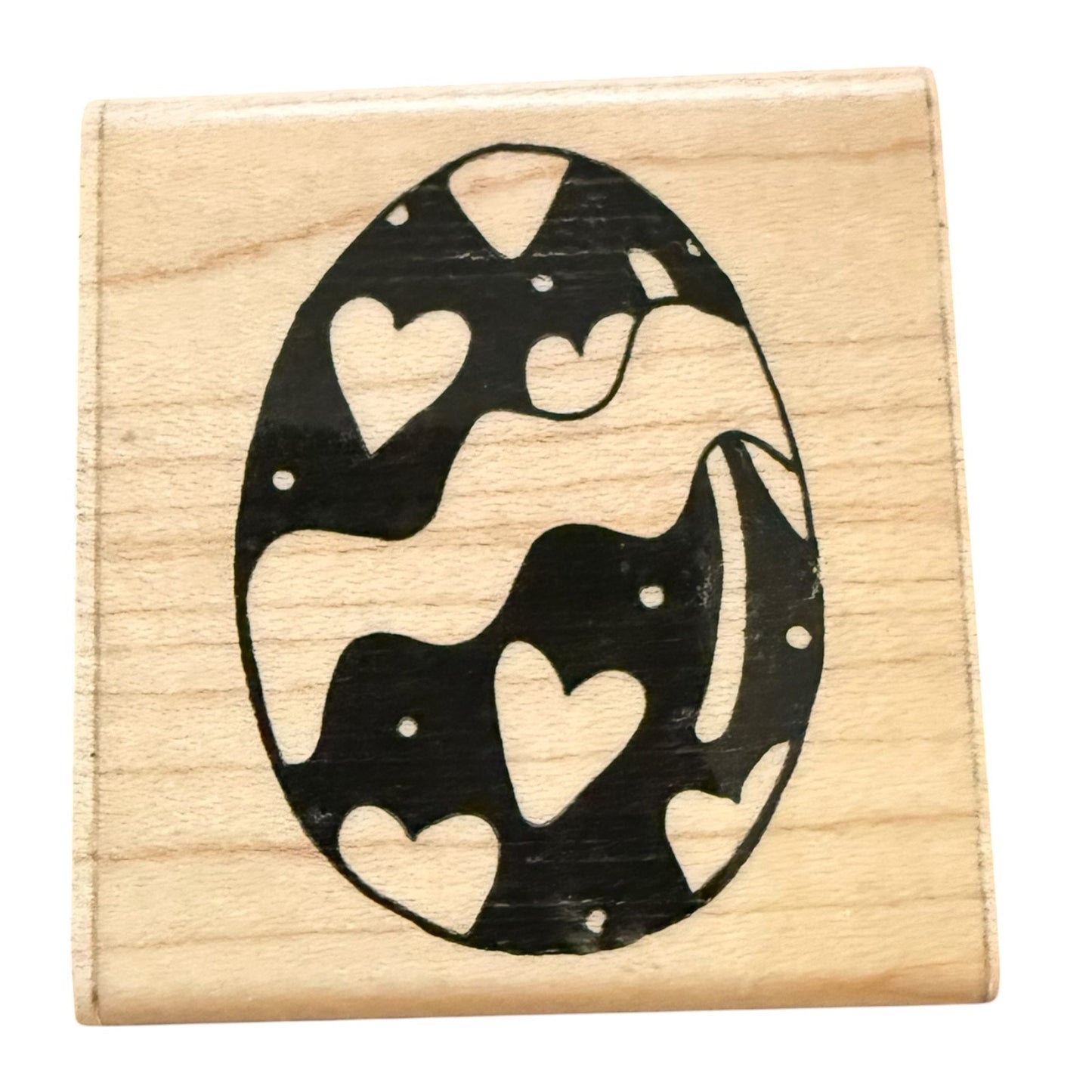 JRL Designs Easter Egg With Hearts Crafting Card Making Rubber Stamp