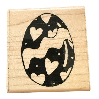JRL Designs Easter Egg With Hearts Crafting Card Making Rubber Stamp