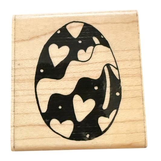 JRL Designs Easter Egg With Hearts Crafting Card Making Rubber Stamp