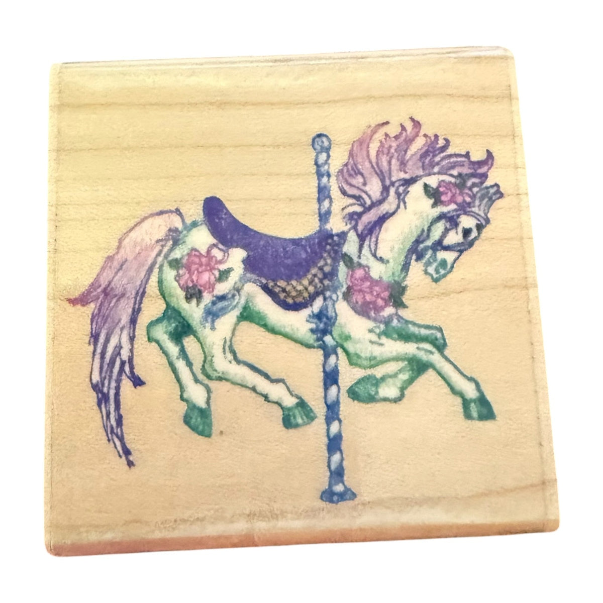 Stampendous Vintage 1994 Carousel Horse Galloping Running D0555 Rubber Stamp