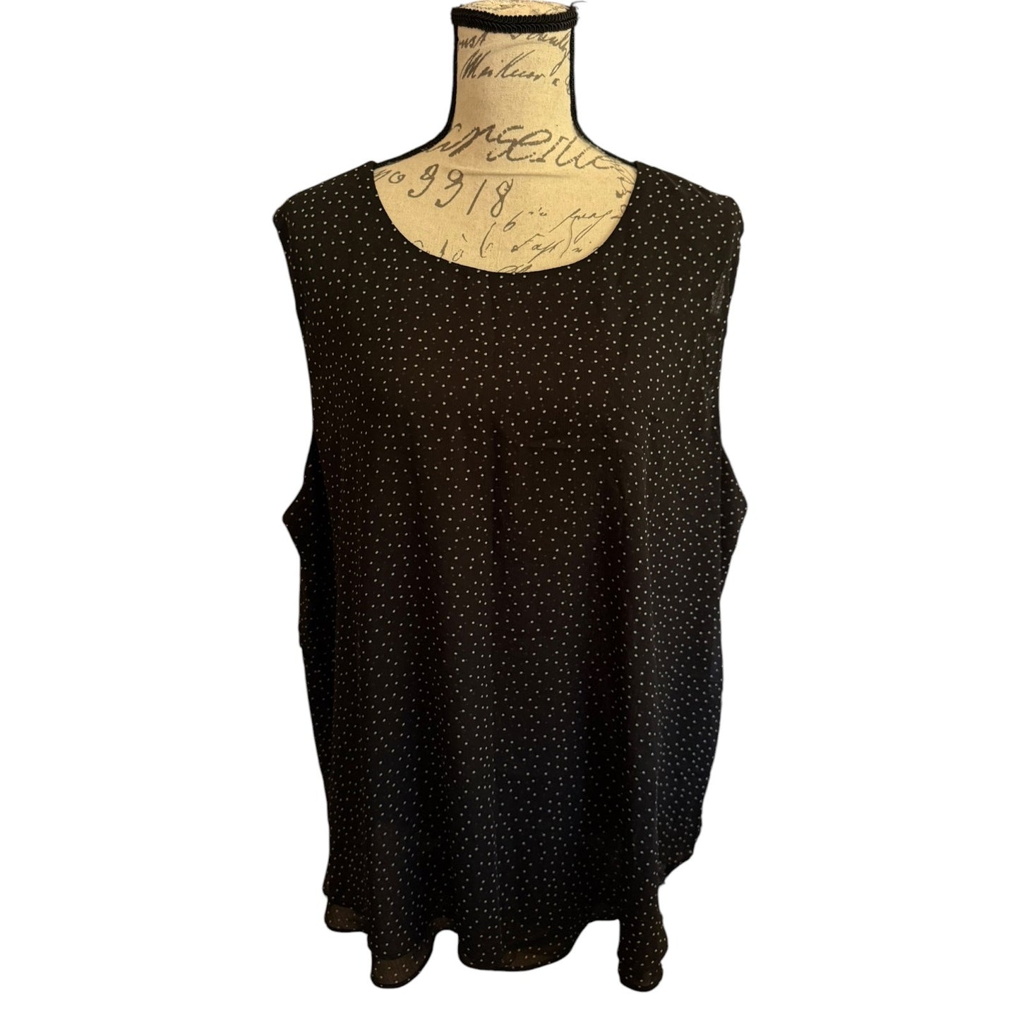 Cristina B Black White Polka Dot Shirt Size XX-Large