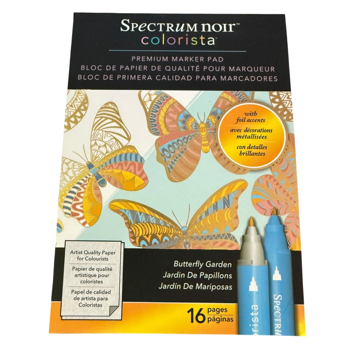 Spectrum Noir Colorista Butterfly Garden Foil Accents Coloring Marker Pad