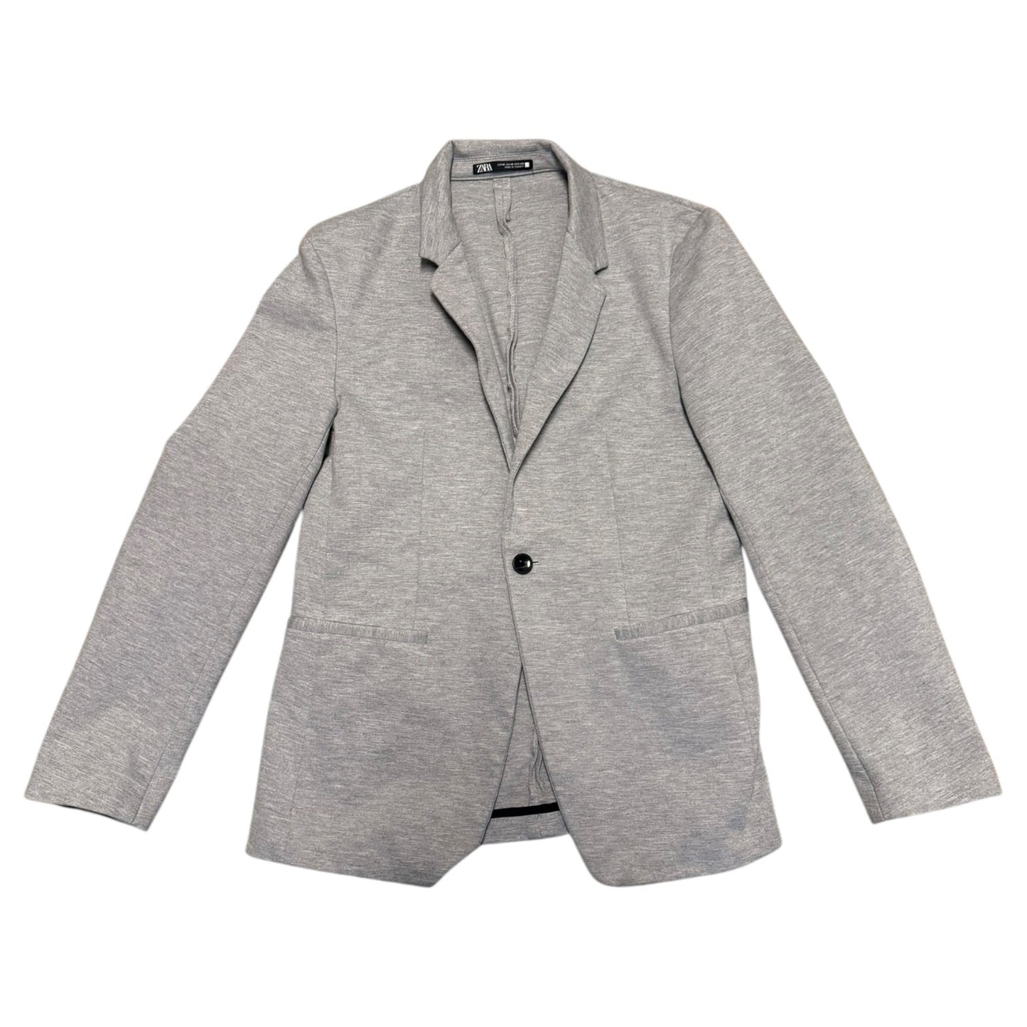 Zara Gray Comfort Jacket Single Button Blazer Size Medium