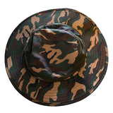 Camouflage-patterned hat on a white background