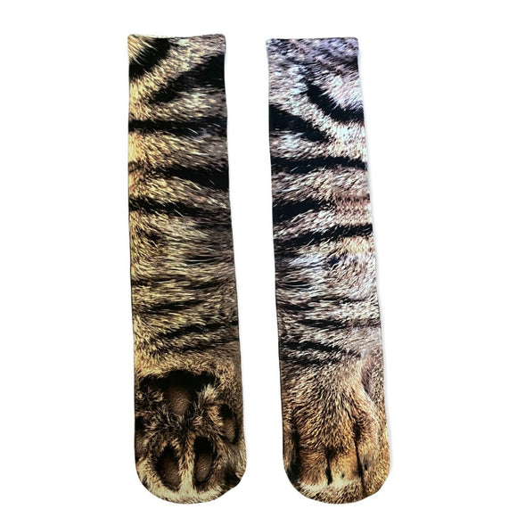Cat paw crew socks front and back