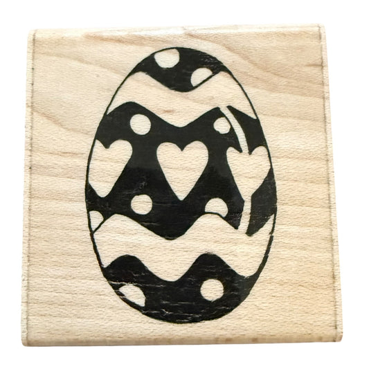 JRL Designs Easter Egg Dots Hearts Wavy Lines Crafting Card Making Rubber Stamp