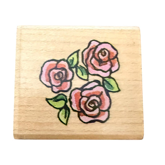 Penny Black 2001 Three Roses Flowers EUC 2289B Rubber Stamp