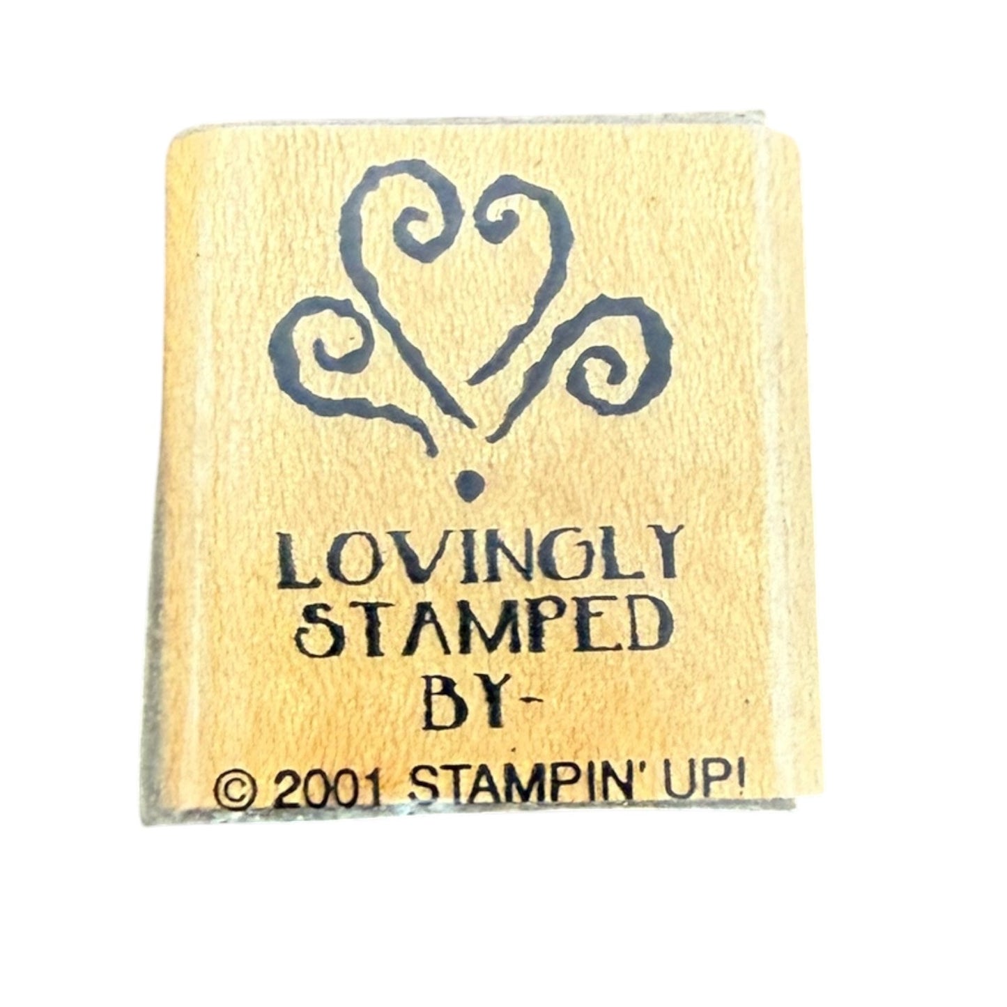 Stampin' Up! Vintage 2001 Lovingly Stamped By - Small Rubber Stamp