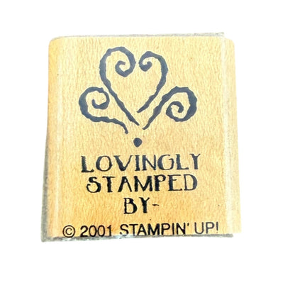 Stampin' Up! Vintage 2001 Lovingly Stamped By - Small Rubber Stamp