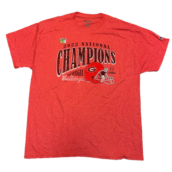 Front of red shirt