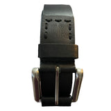 Black leather belt detail